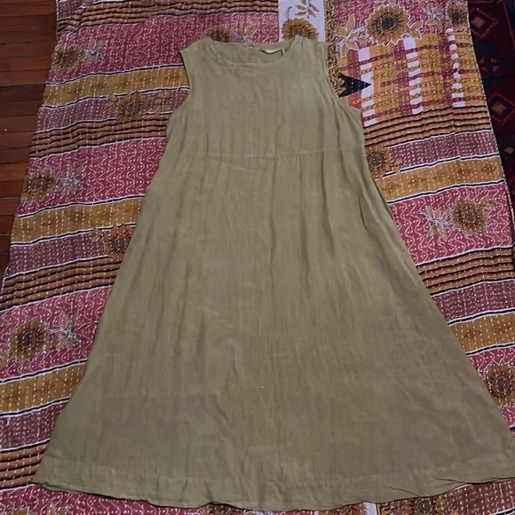 3/4 sleeve linen dresses Jo 3/4 Sleeve V-Neck Long Linen Dress (DQ130) 600 Red / One Size